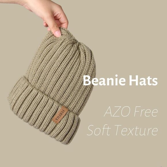 Women’s Tree Green Winter Fleece-Lined Chunky Knit Beanie Snow Hat Cap main image 6